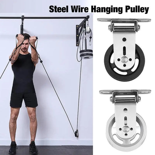 1PC Fitness Loading Lifting Pulley Training Bearing Heavy Gym Workout Machine Stainless Steel Mute Heavy Duty Lifting Rope Wheel
