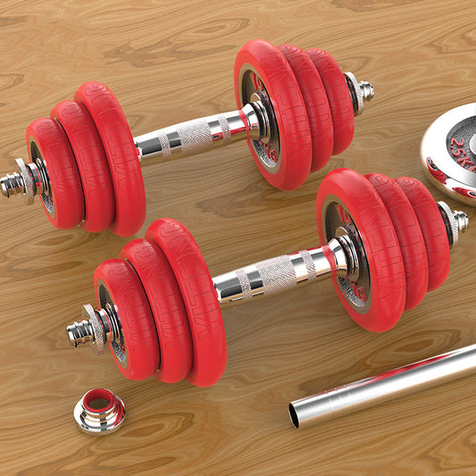 Pure Iron Solid Electroplating Dumbbells Black Lacquered Red Dumbbells
